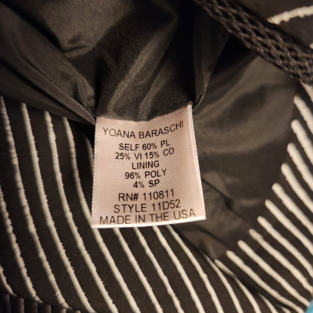 Yoana Baraschi Striped Zipper Sheath Dress Size 6 Black White - Picture 8 of 8